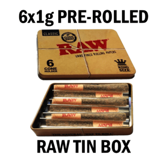 Strawberry Kush Joint CBD 18% (6g) RAW 6 JOINTS TIN BOX
